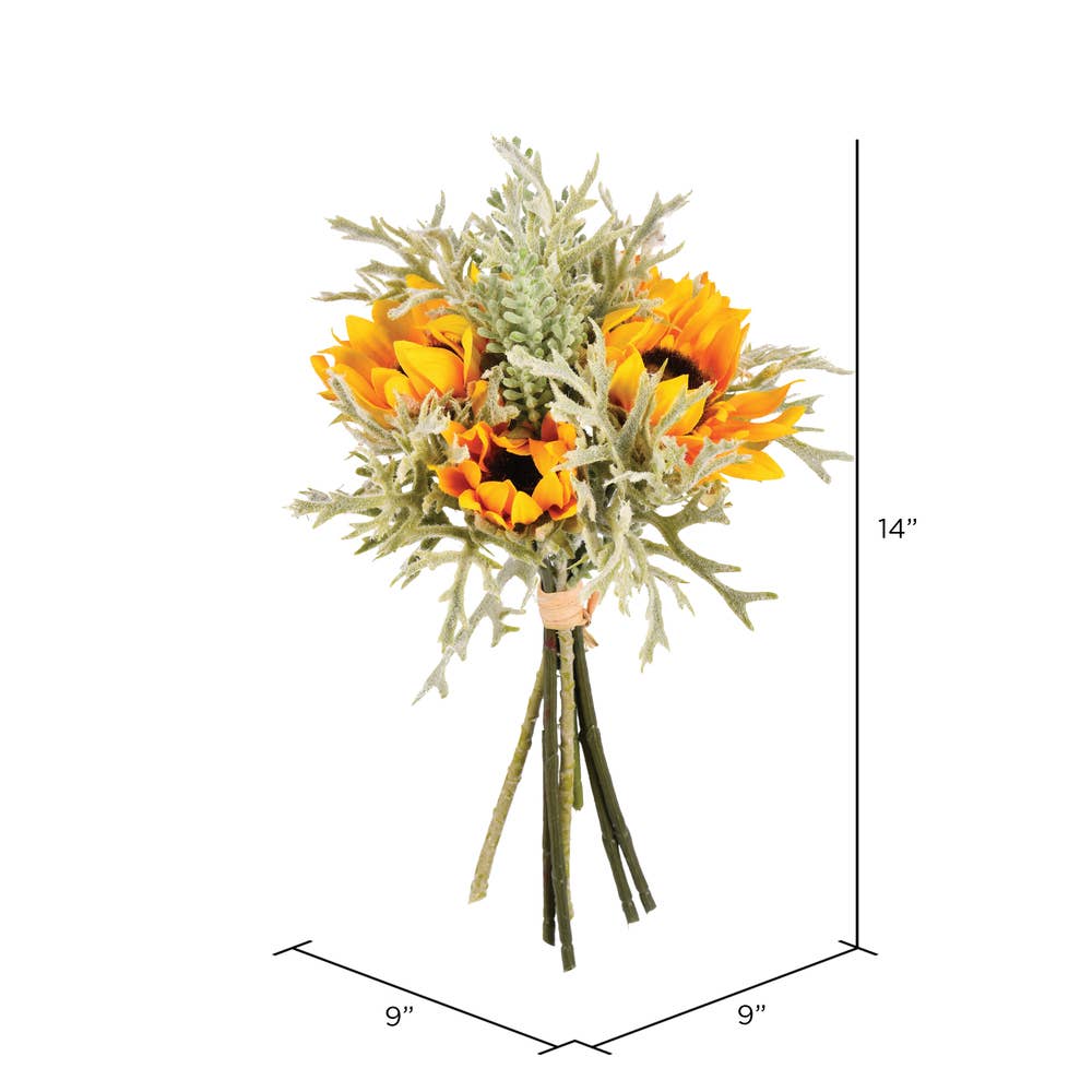 14" Yellow Sunflower Succulent Bouquet