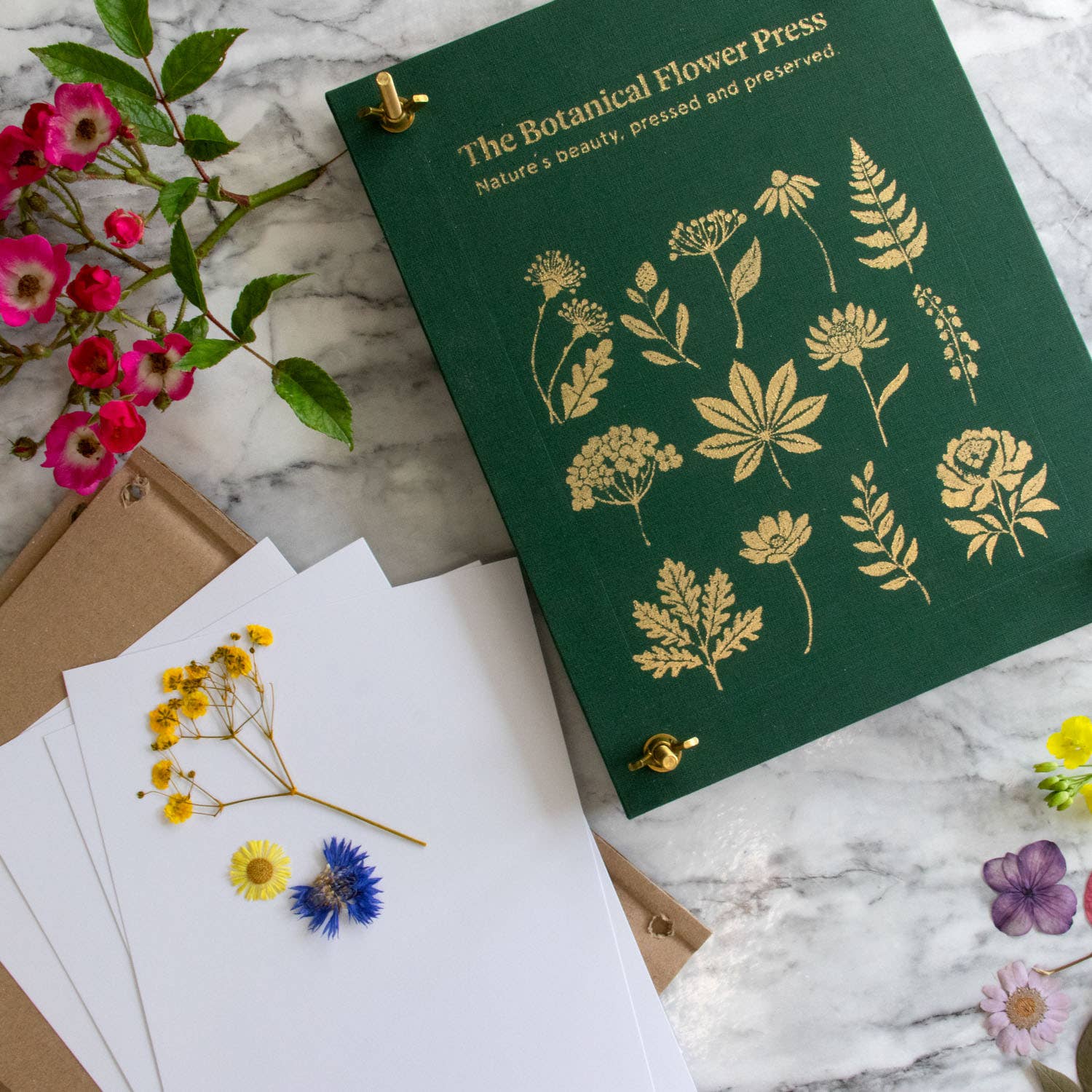 The Botanical Flower Press – Linen Cover &amp; Gold Foil