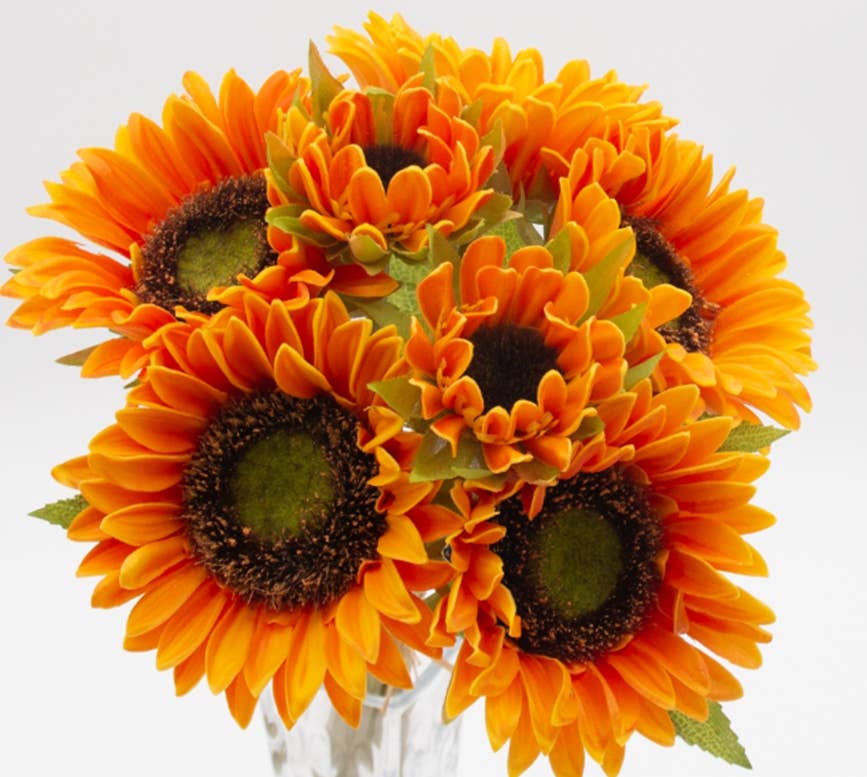 Rustic Colored Real Touch Sunflower Bouquet