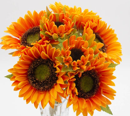 Rustic Colored Real Touch Sunflower Bouquet