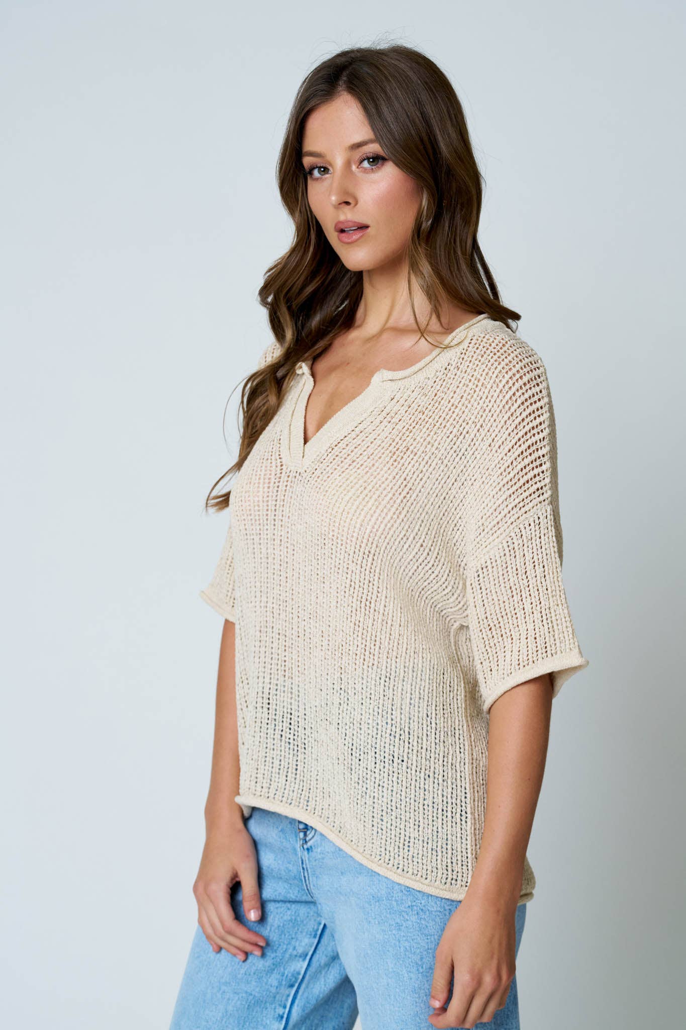 Jennifer Crochet Knit Top