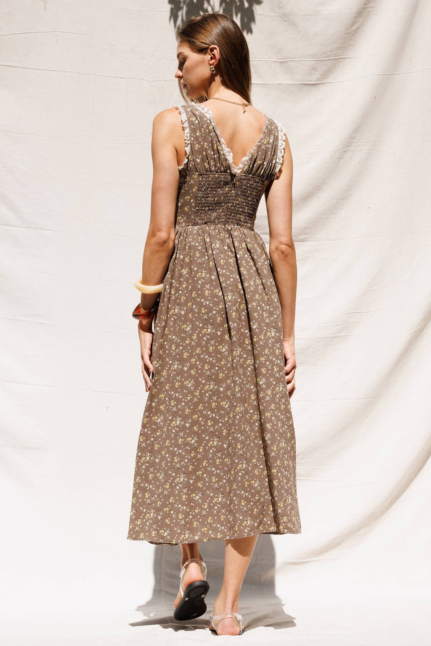 Ophelia Floral Midi Dres