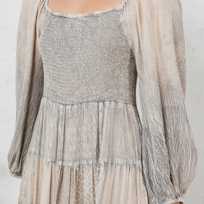 Mae Smocked Patchwork Maxi Dress