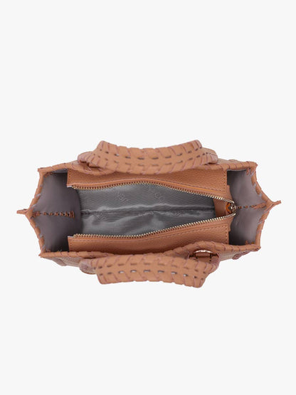 Marla Whipstitch Shaped Satchel