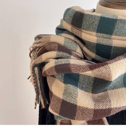 Vintage Wool-Blend Scarf – Cozy Winter Neck Wrap