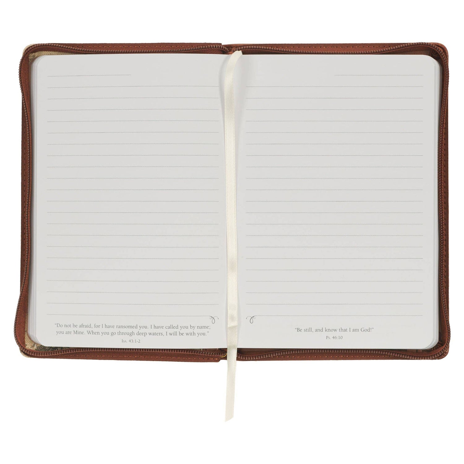 Amazing Grace Natural Canvas &amp; Brown Faux Leather Journal
