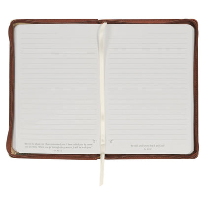 Amazing Grace Natural Canvas &amp; Brown Faux Leather Journal