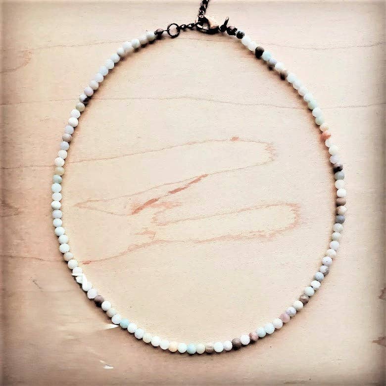 Frosted Amazonite Collar Length Beaded Necklace