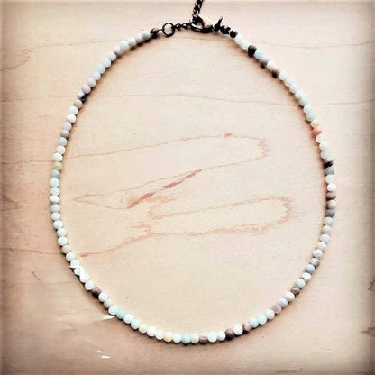 Frosted Amazonite Collar Length Beaded Necklace