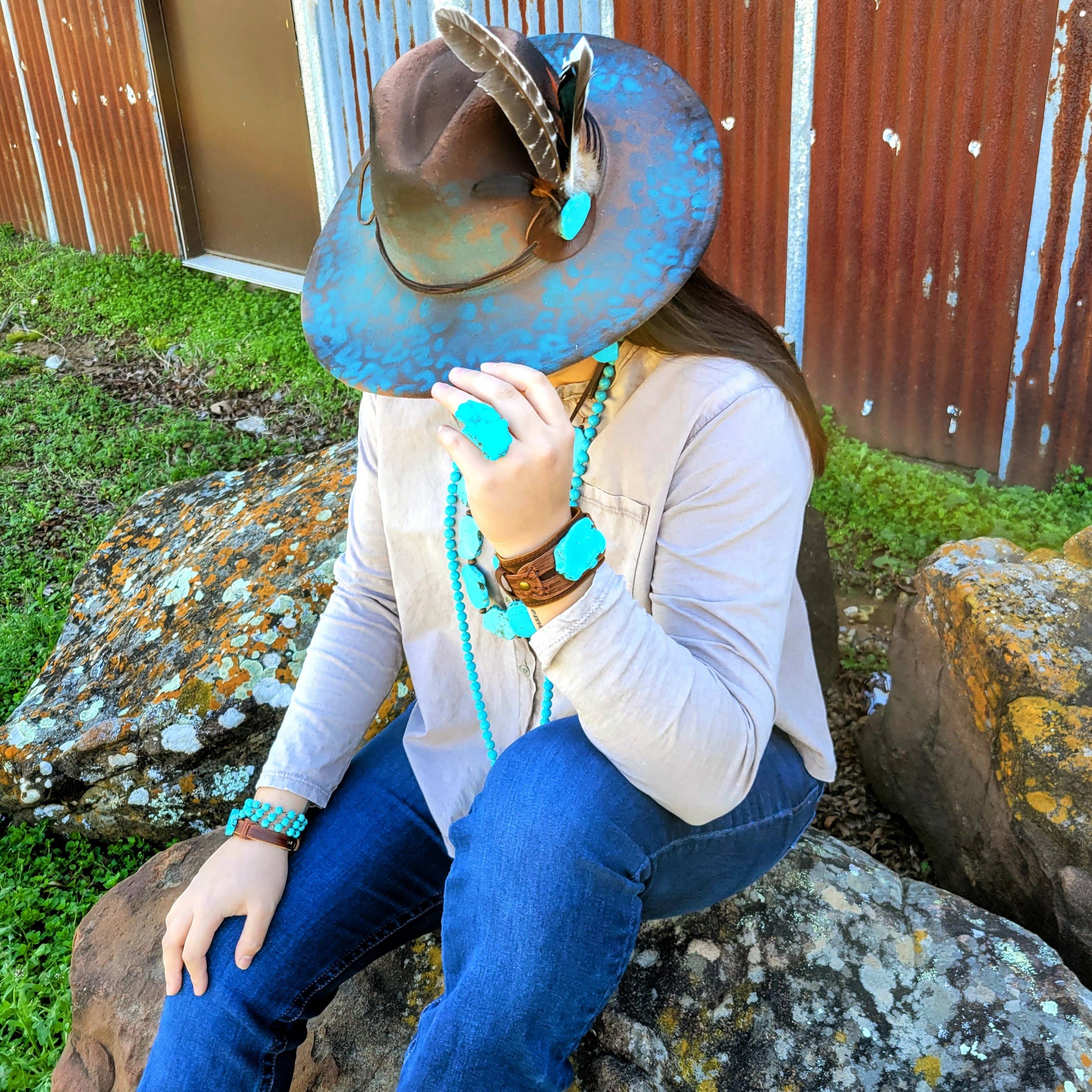 Turquoise Triple Strand Bracelet 804j