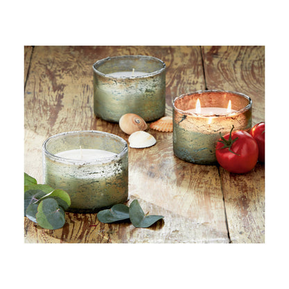 Org Citro Tomato Candle Short Light Green Glass Summer