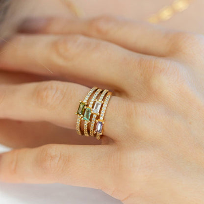 Just A Touch Of Color Pave Adjustable Ring