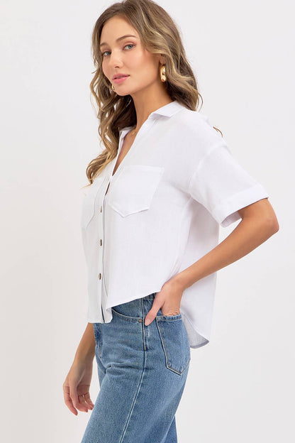 Agatha Linen Button Down