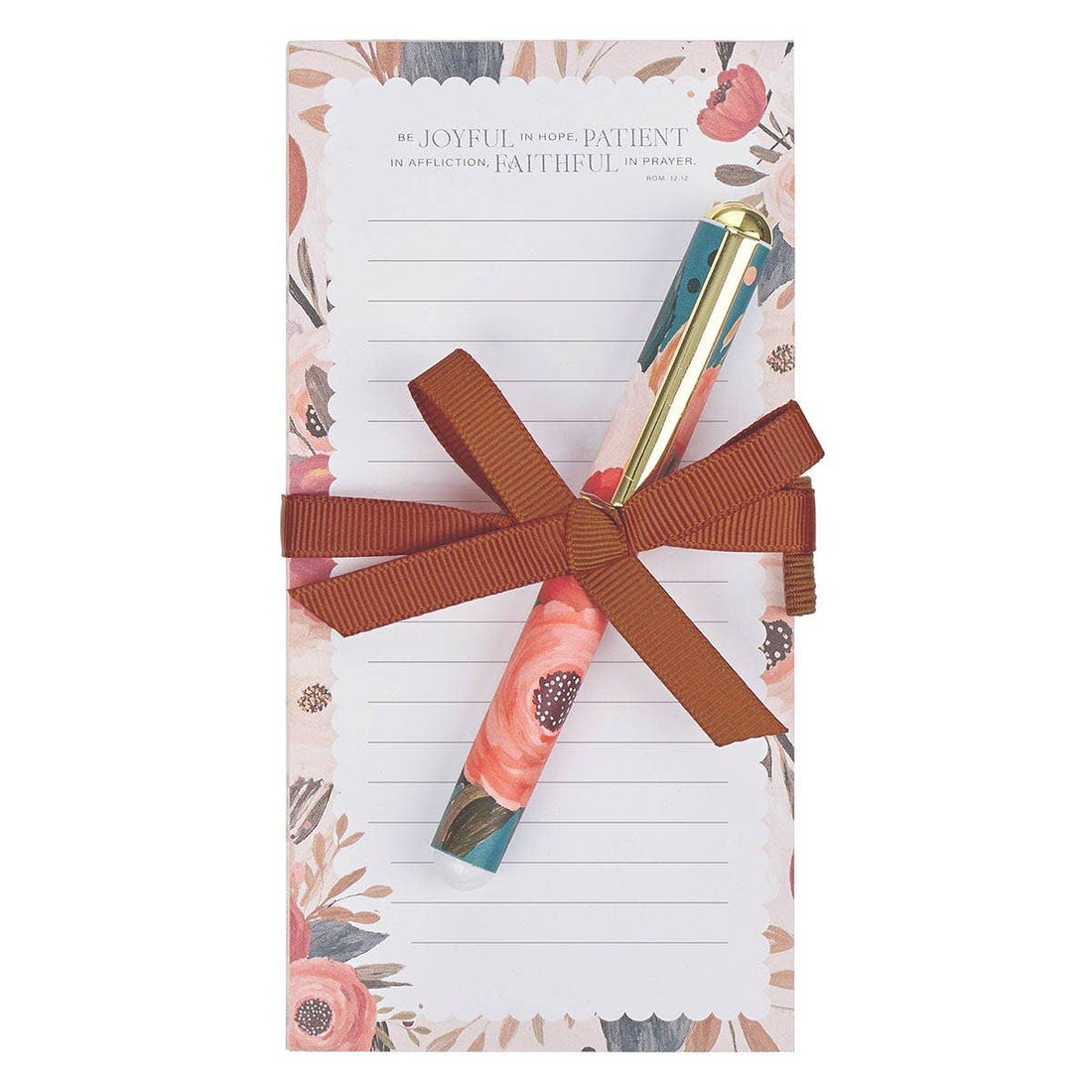 Magnetic ShoppingList w/pen Joyful Patient Faithful Rom12:12