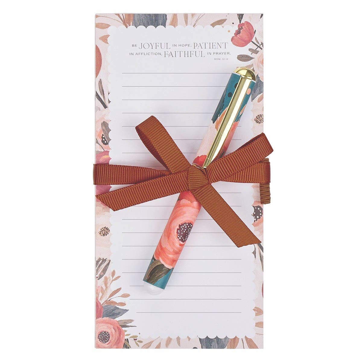 Magnetic ShoppingList w/pen Joyful Patient Faithful Rom12:12