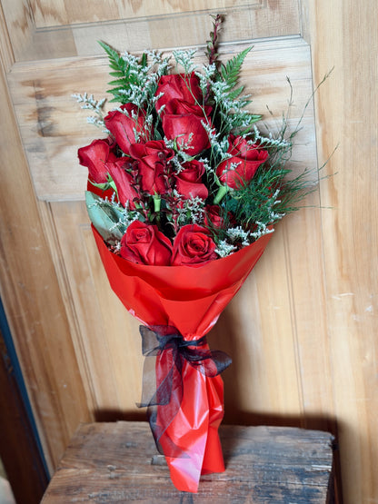Dozen Roses Flatlay