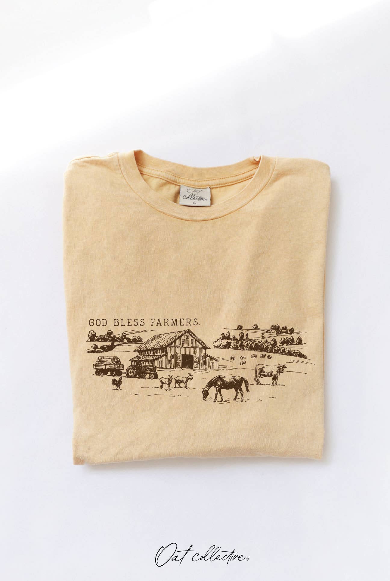 God Bless Farmers Mineral Graphic Top
