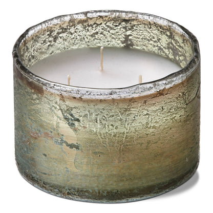Org Citro Tomato Candle Short Light Green Glass Summer