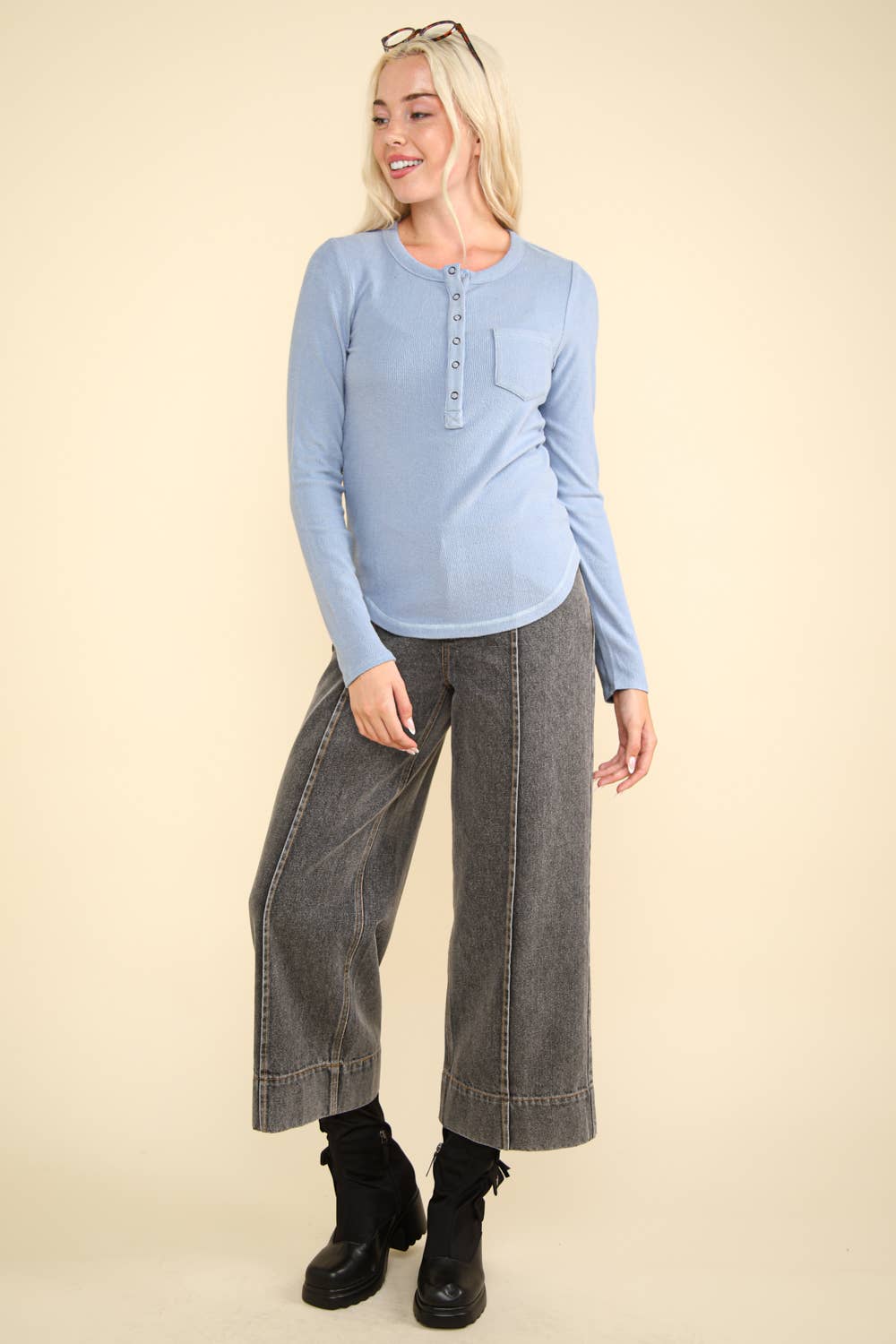 Ginny Soft Brushed Henley