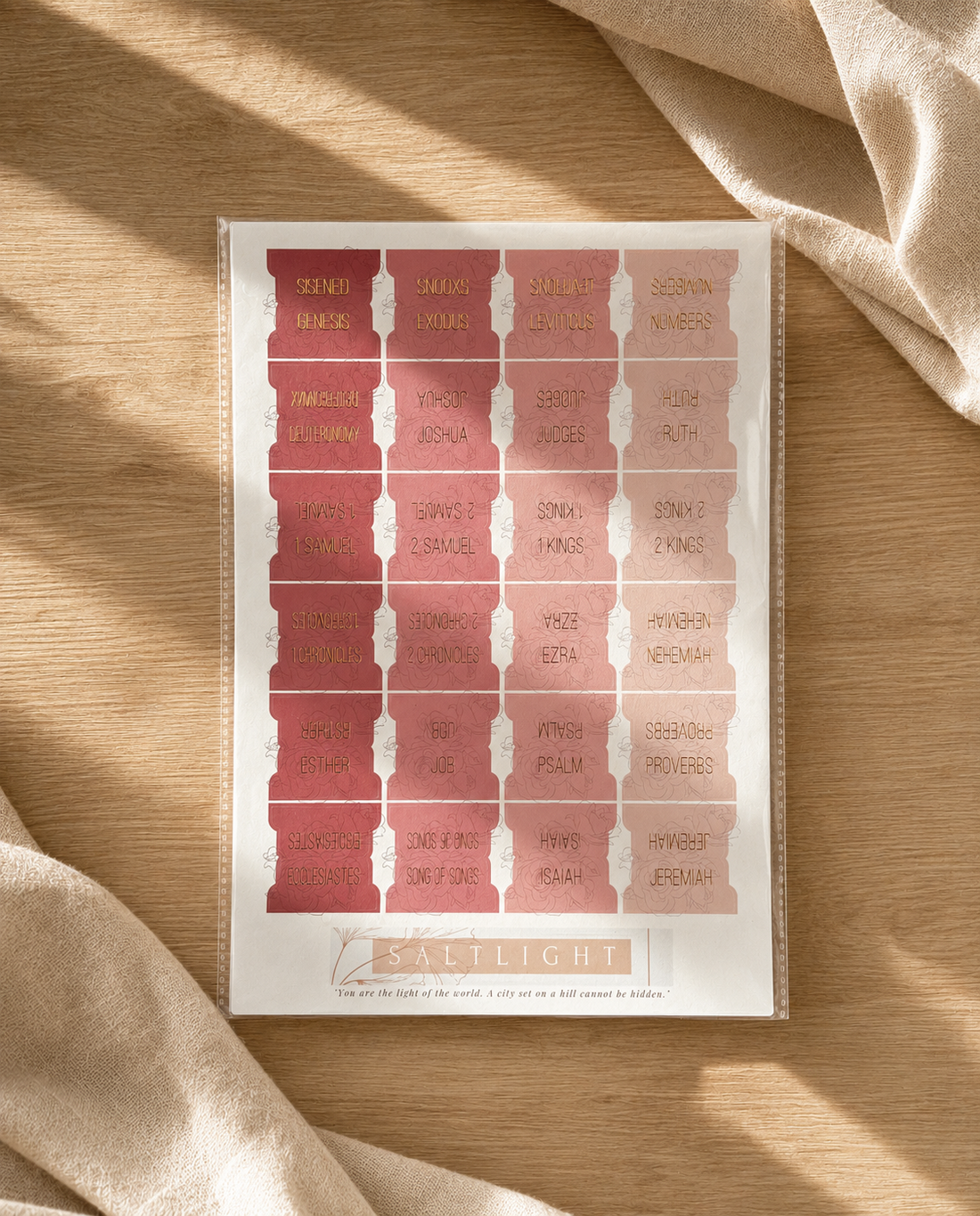 Bible Tabs — Rose Floral + Gold Foil