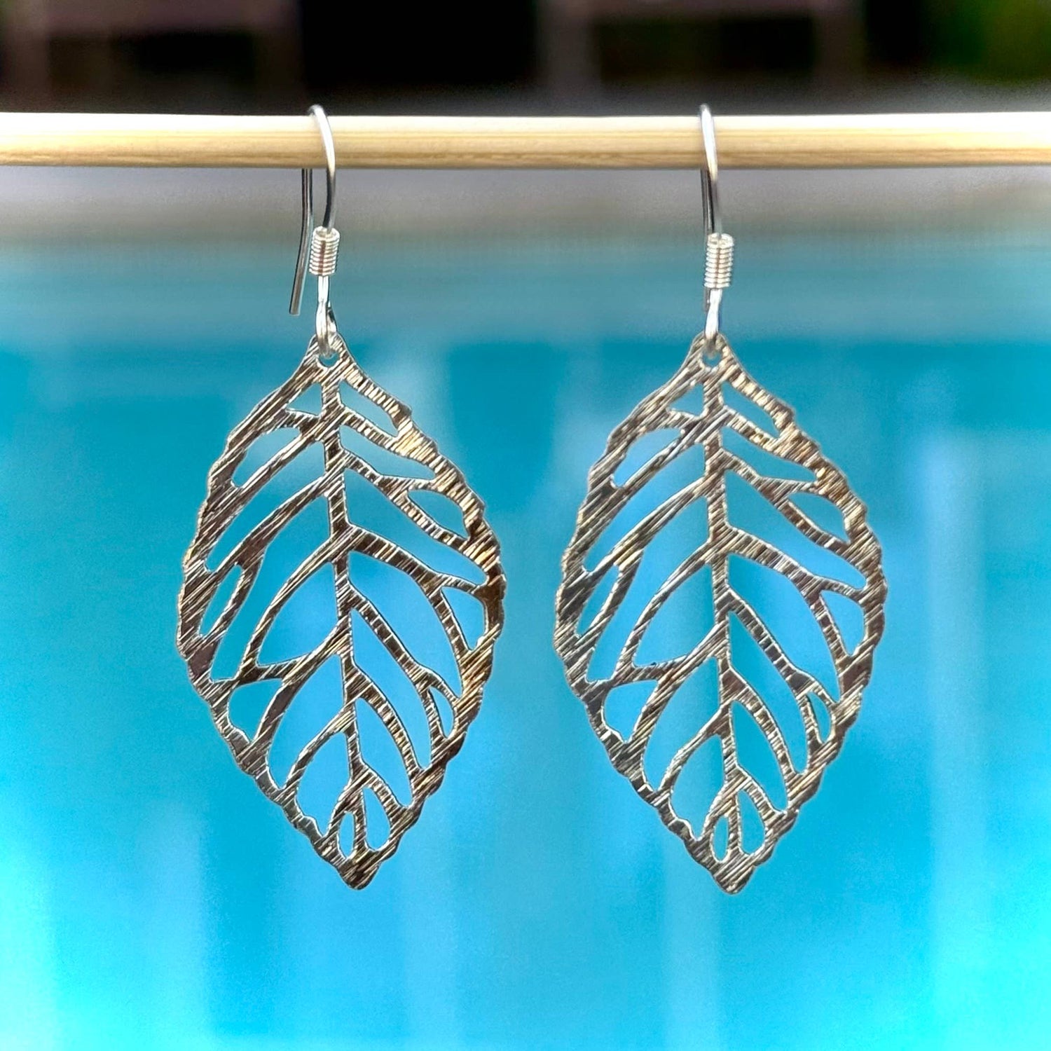 Brushed Gold &amp; Silver Orovale Leaf Earrings