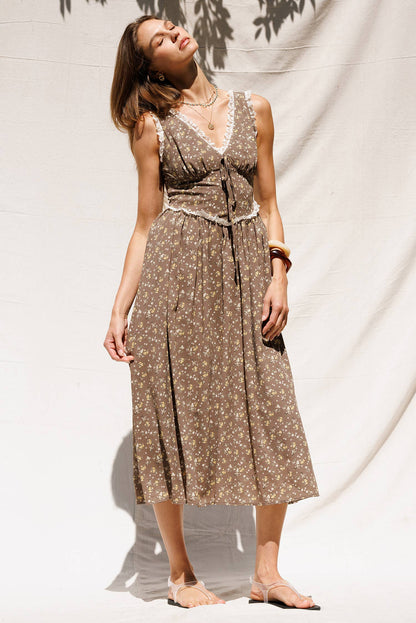 Ophelia Floral Midi Dres