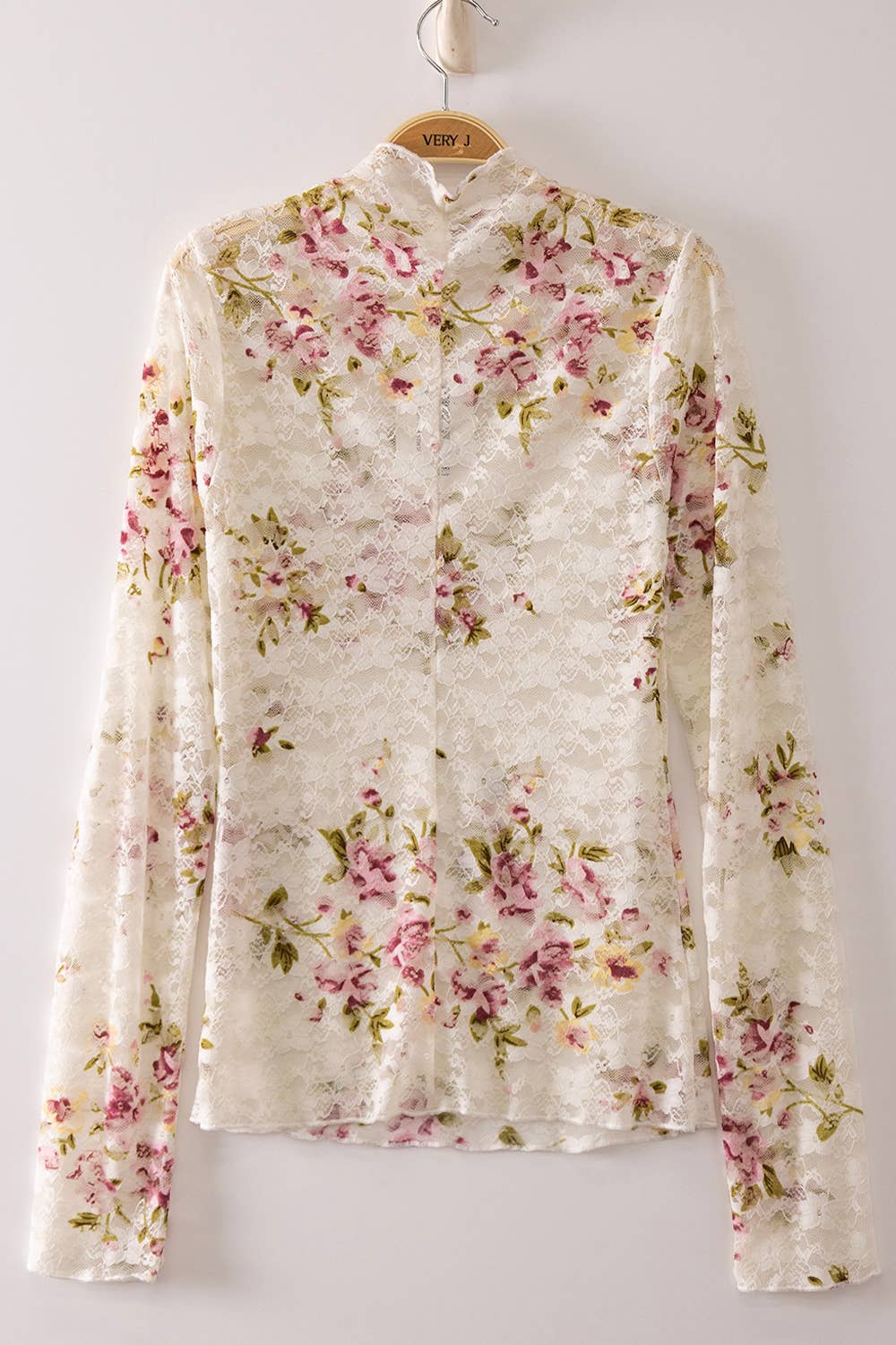 Meadow High Neck Mesh Lace Top