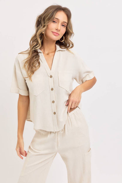 Agatha Linen Button Down