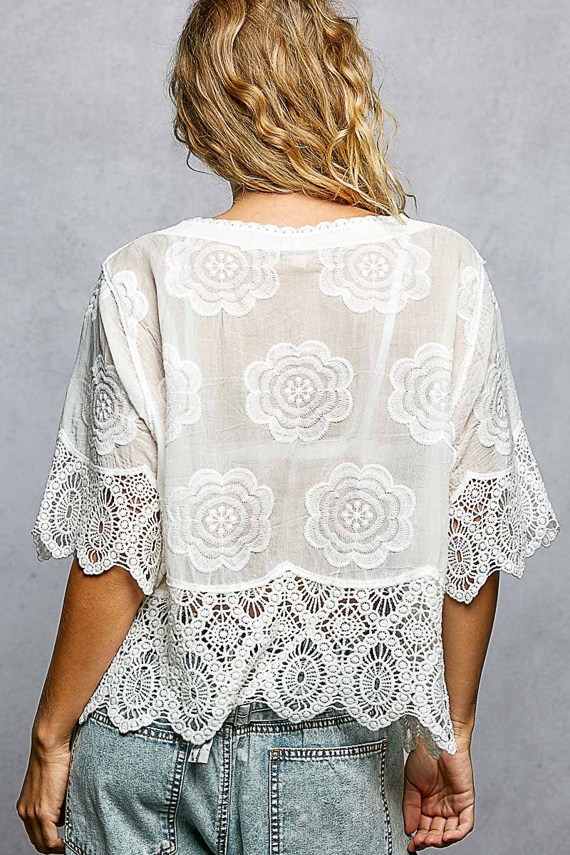 Annie Crochet Jacket Top