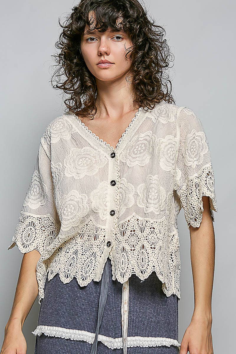Annie Crochet Jacket Top