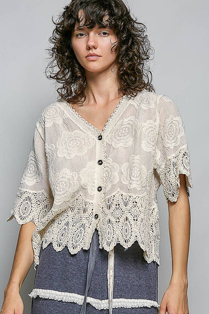 Annie Crochet Jacket Top
