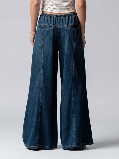 Dayton Wide-Leg Drawstring Denim Pants