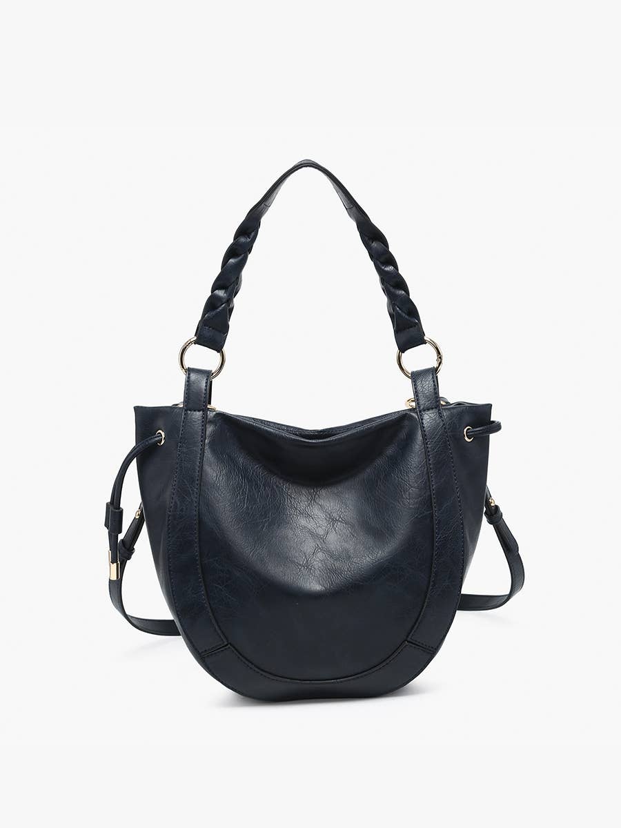 Rowan Paneled Hobo w/ Twisted Handle &amp; Long Strap