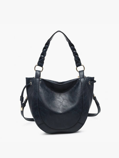 Rowan Paneled Hobo w/ Twisted Handle &amp; Long Strap