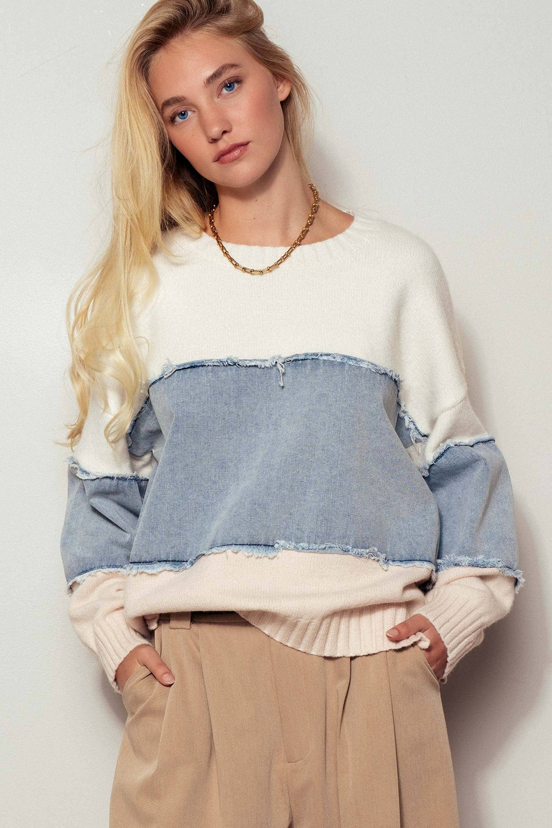 Farah Denim Patchwork Sweater