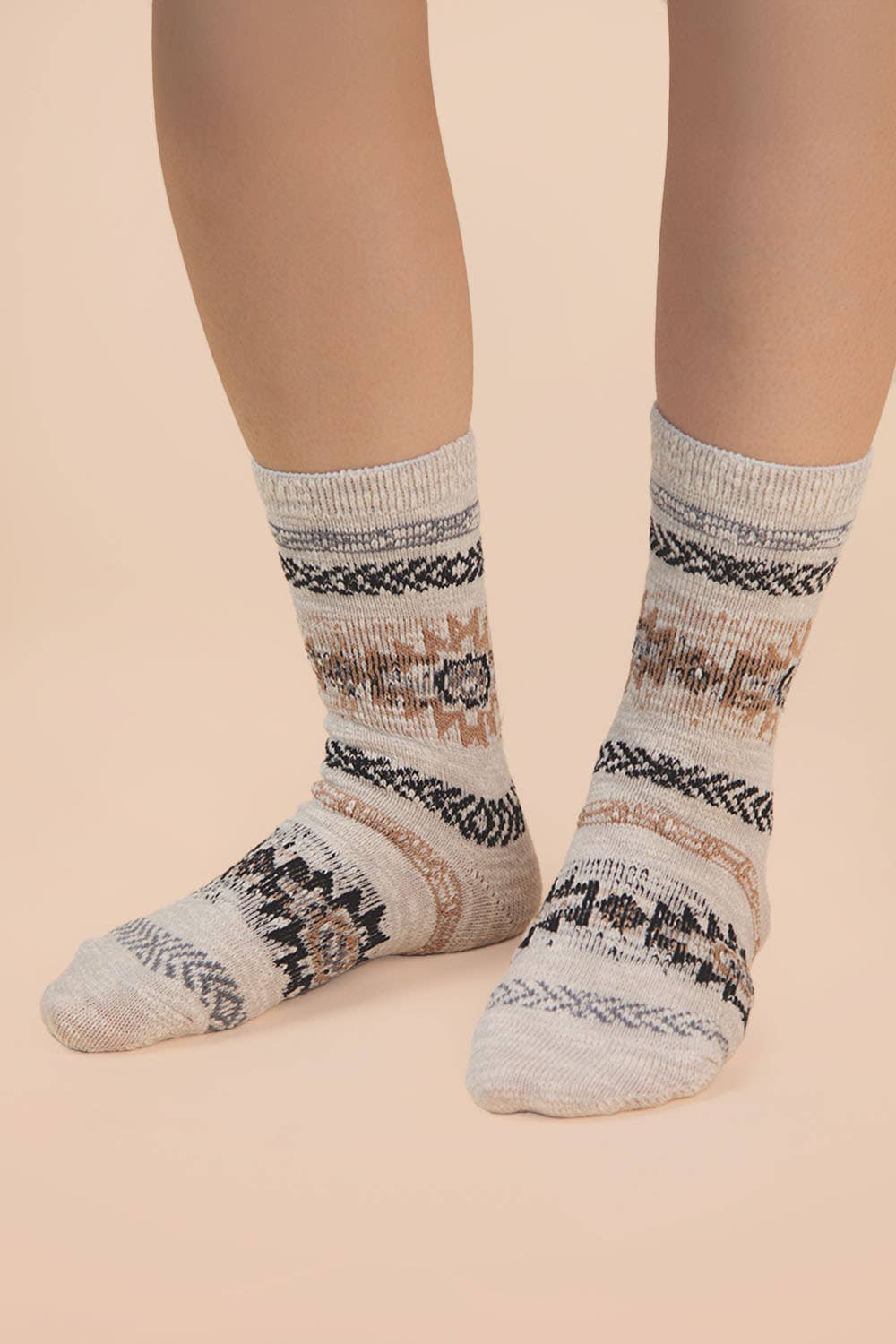 Aztec Graphic Cozy Crew Socks
