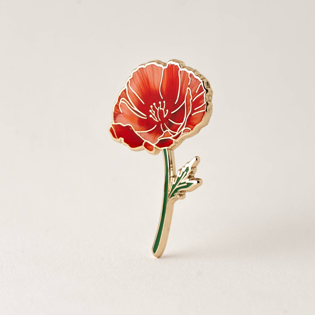 California Red Poppy Pin