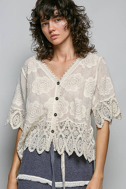Annie Crochet Jacket Top