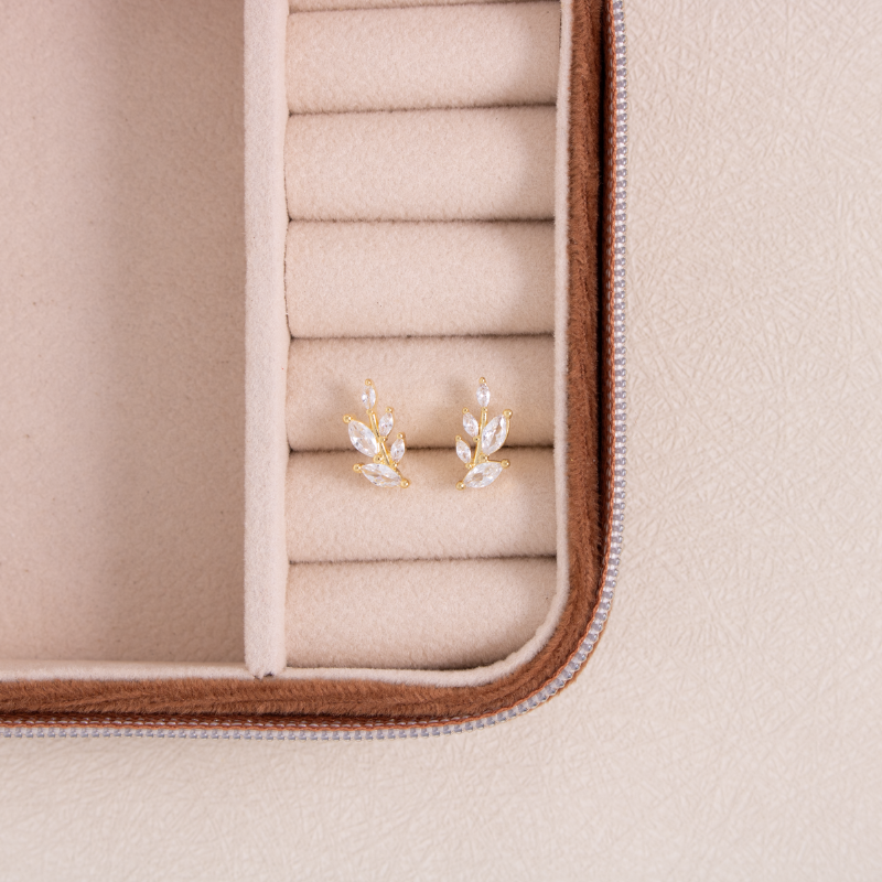 Gold Leaf Studs On Velvet Gift Tag