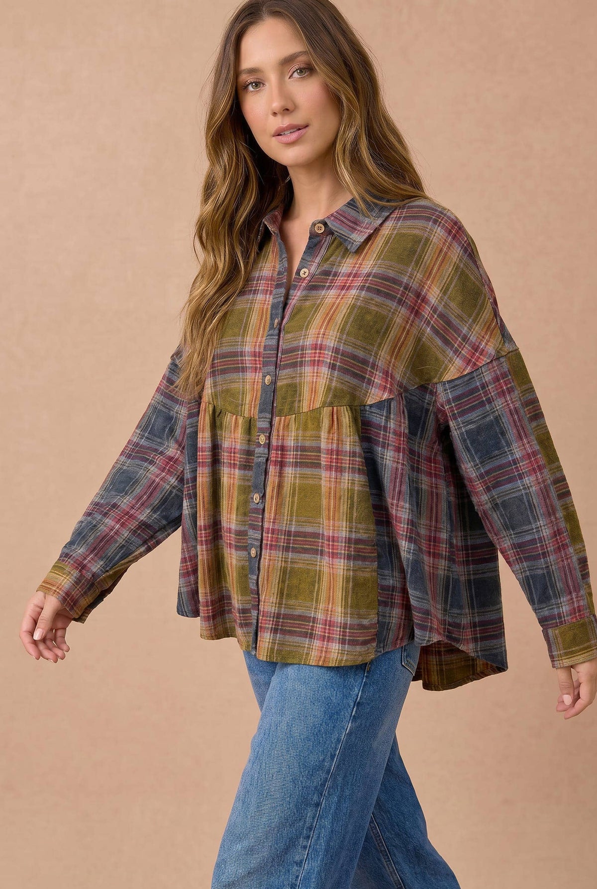 Logan Drop Shoulder Babydoll Shirt
