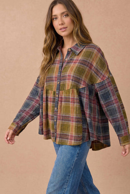Logan Drop Shoulder Babydoll Shirt