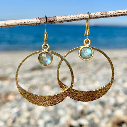 Mayan Gemstone Hoop Earrings