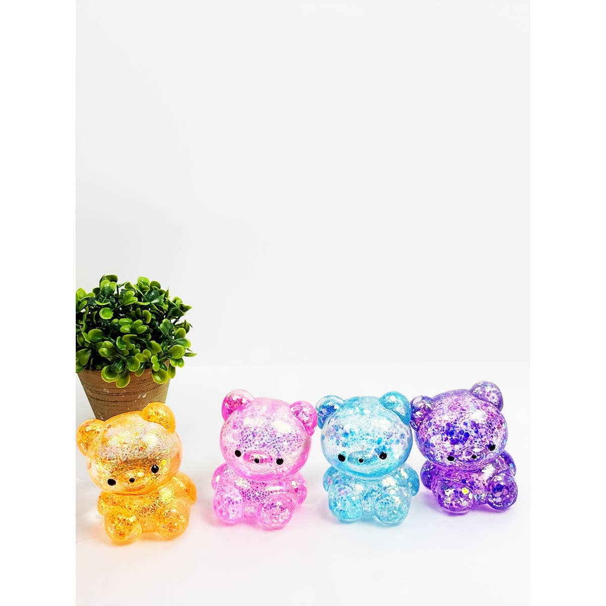 Glittered Teddy Bear Squishy Toy