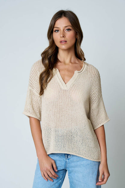 Jennifer Crochet Knit Top