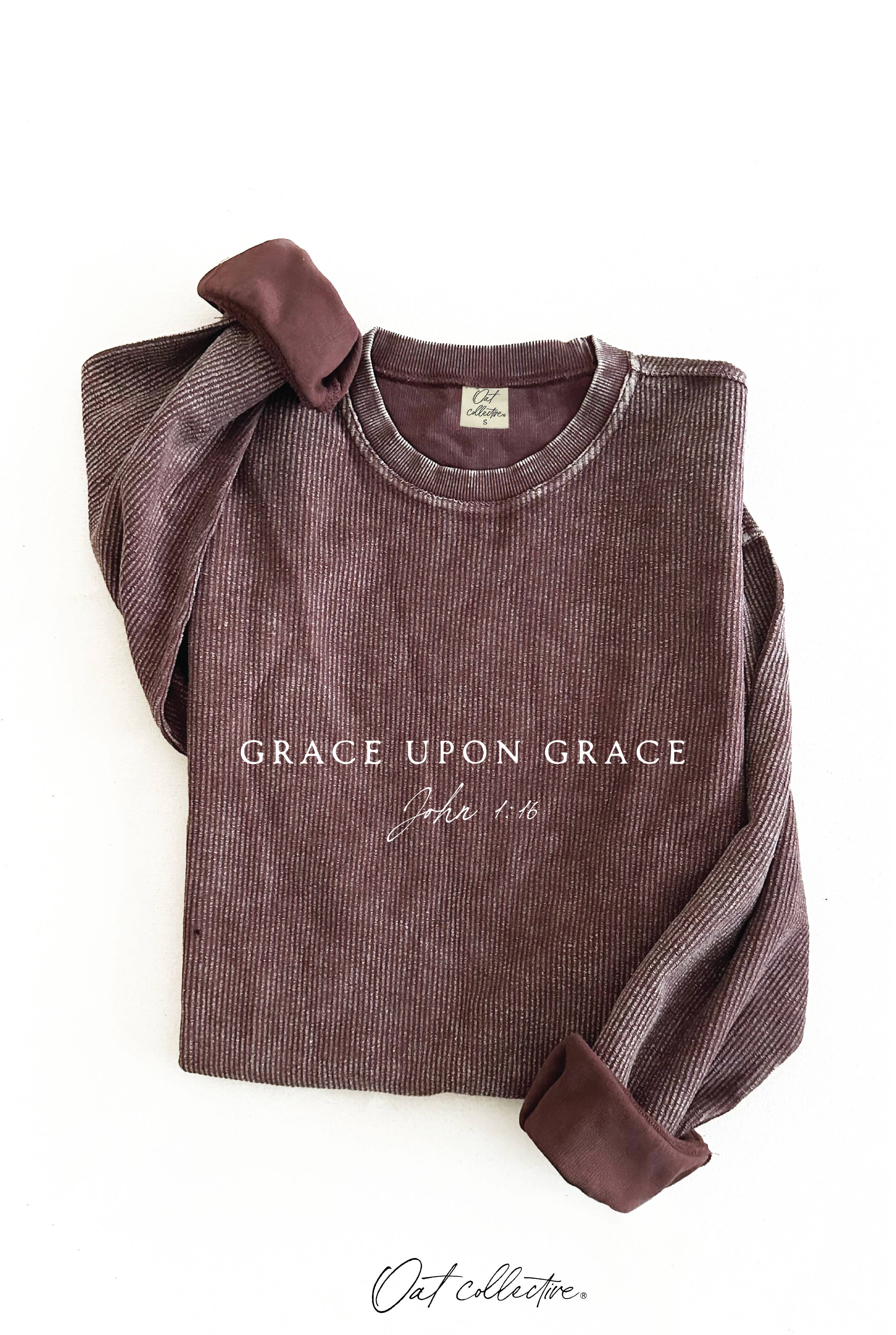 Grace Upon Grace John 1:16 Thermal Vintage Pullover