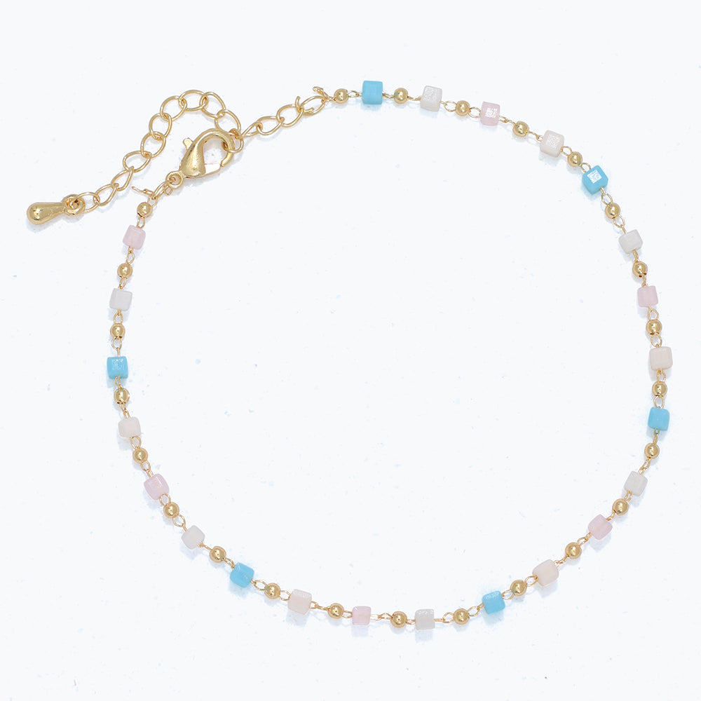 Anklet Turquoise and Blush