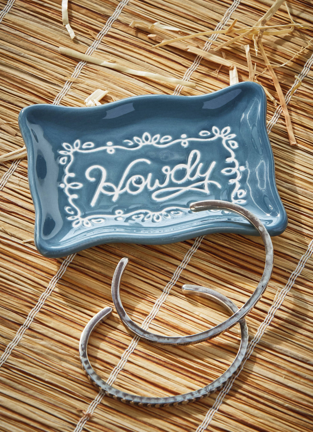 Howdy Trinket Dish Blue Multi Ceramic Everyday