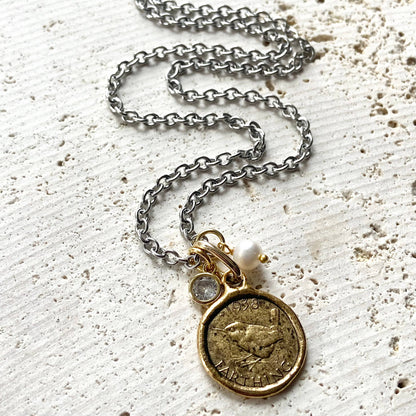 English Farthing coin necklace