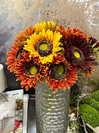 Rustic Colored Real Touch Sunflower Bouquet