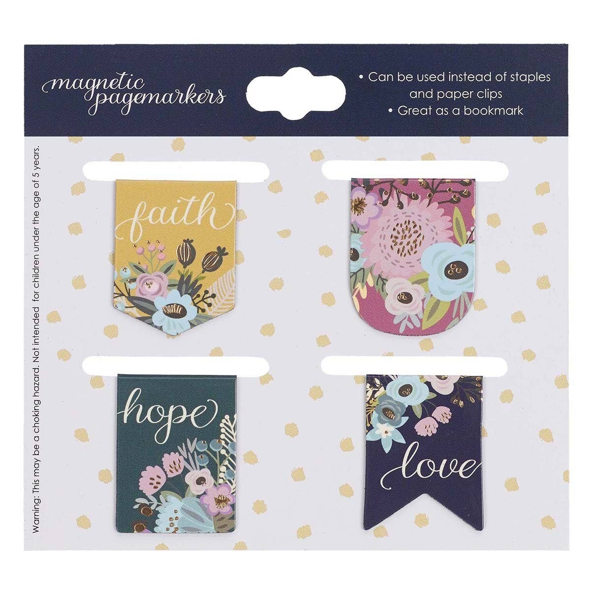 Magnetic Bookmark Set Petite Faith, Hope, Love